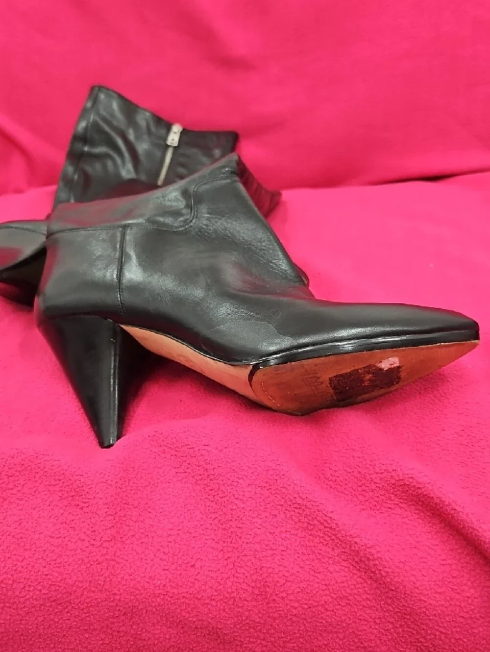 Michael Kors Black Pointed Toe Knee-High Leather Boots